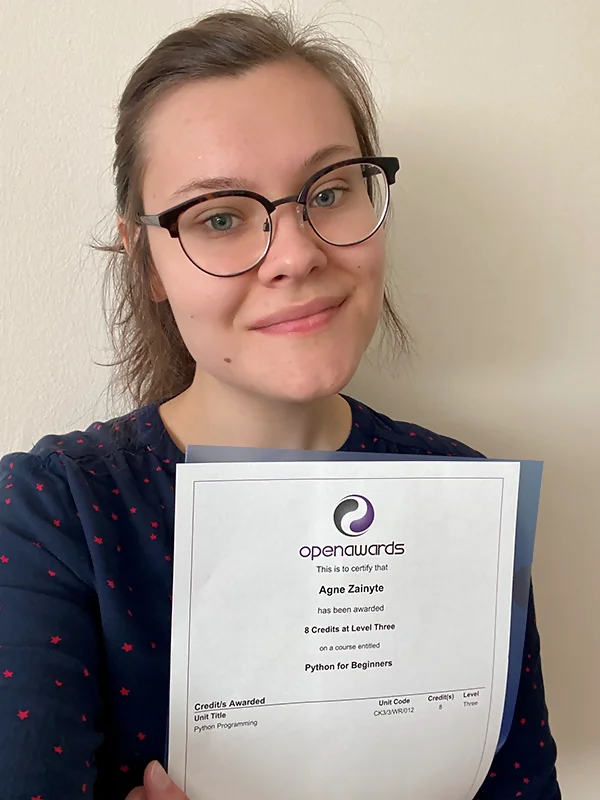 Picture of a recent Distance Learning Centre Graduate