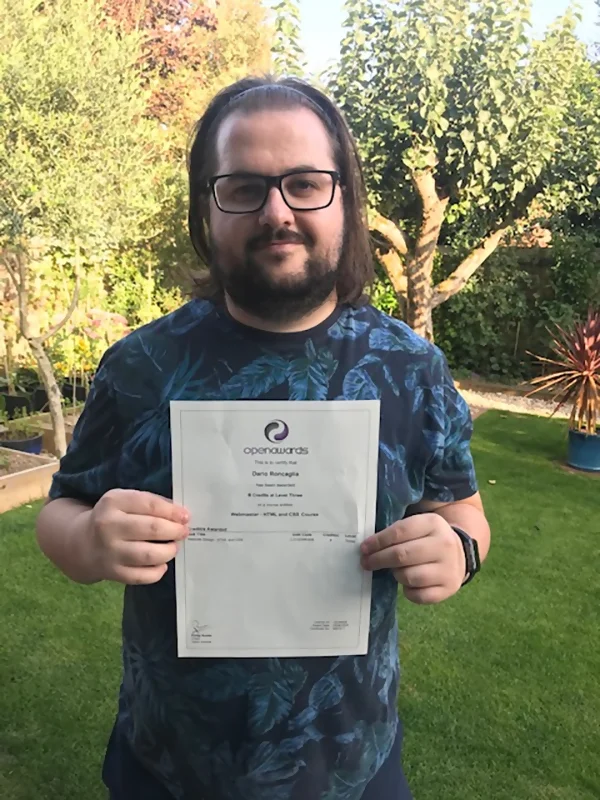 Picture of a recent Distance Learning Centre Graduate